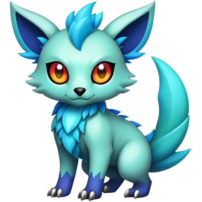 Cute cool edgy colorful fantasy animal hybrid Fakemon full body emoji
