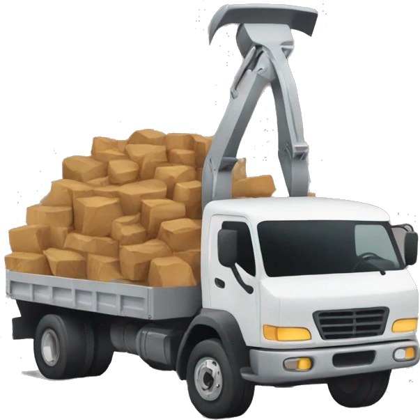  a truck filled with axes emoji