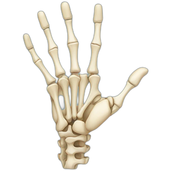 five fingers hand right bones anatomy  emoji