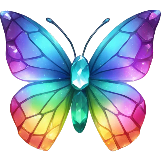 One Shiny-Sparkly-Rainbow-Crystal-Gem-Butterfly-Crystal-Fly emoji