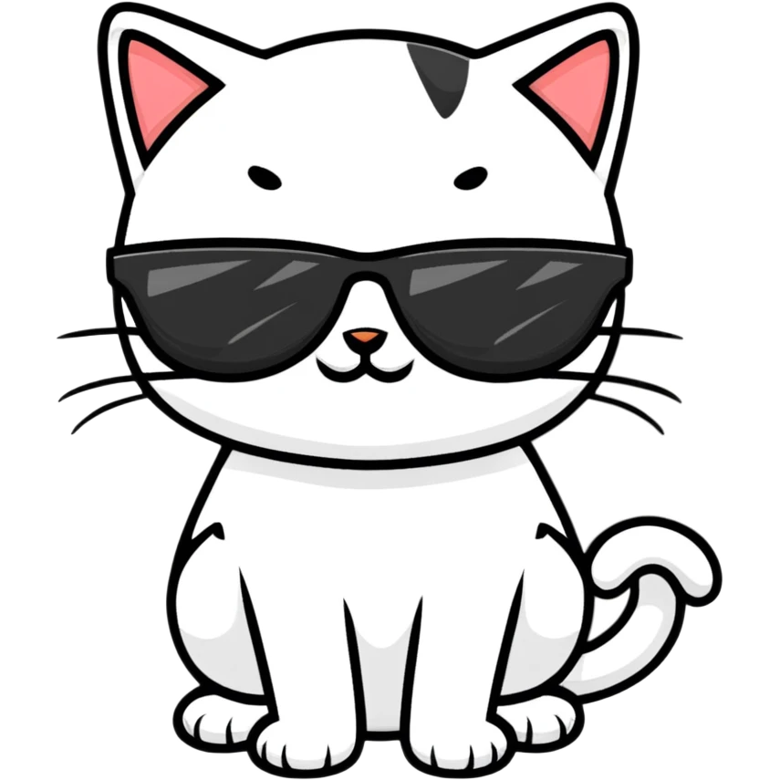 Cat with sunglasses emoji