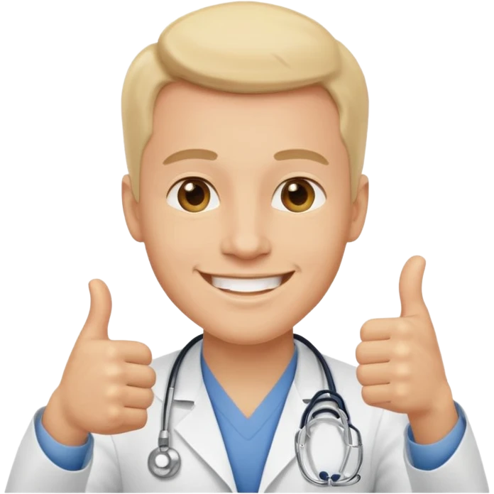 남자 의사가 그러지 않아도 된다는 이모지를 만들어줘 emoji