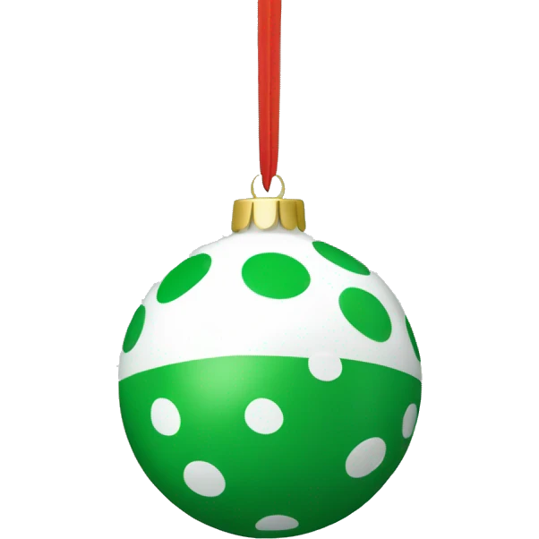 Green and white polka dot ornament emoji
