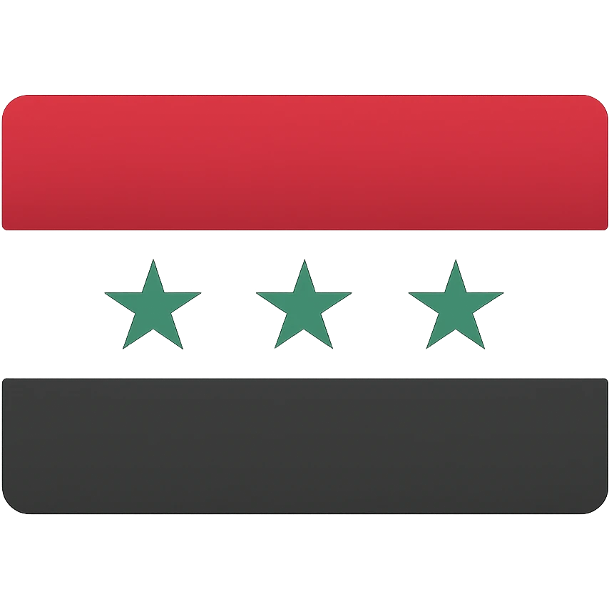 flat design style Syria 3 stars emoji