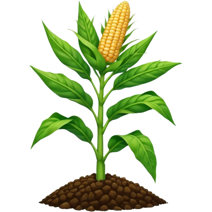 Cây bắp mọc trên đất emoji