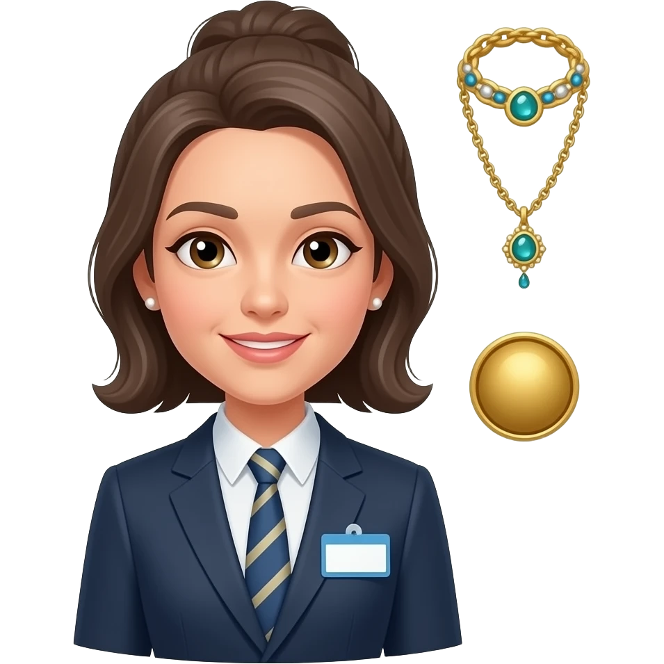 Name and jewellery images surrounding people emoji