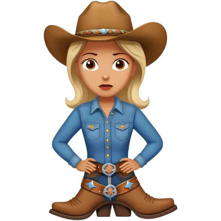 A woman in pain wearing cowboy boots  emoji