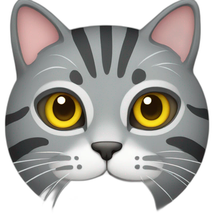 Gray cat with stripes emoji