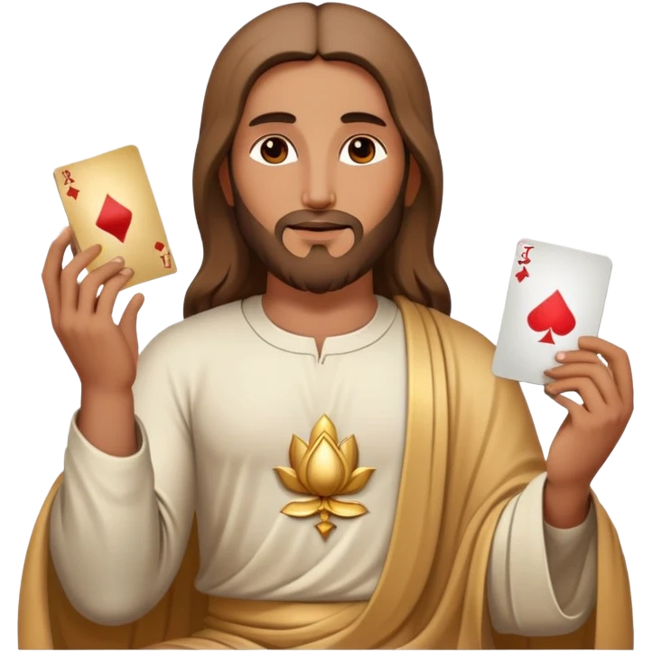 Jesus and Mohammed and Buddha playing cards emoji