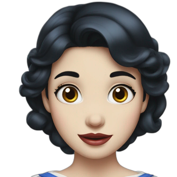 Black hair blue eyes Snow White character emoji