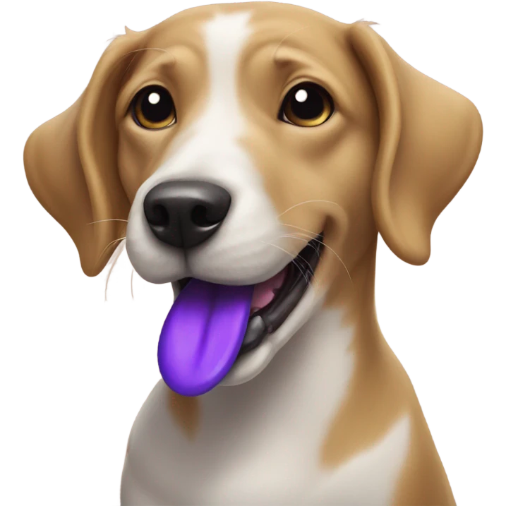 dog with a purple tongue emoji