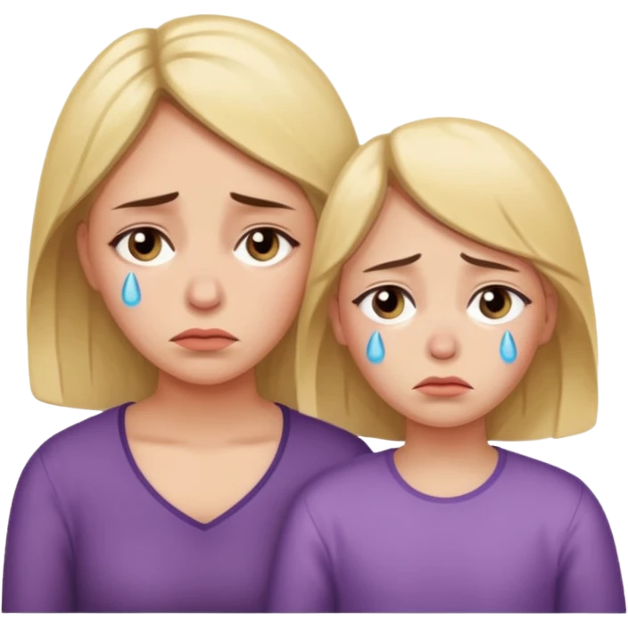 sad family (mom and daughter) emoji