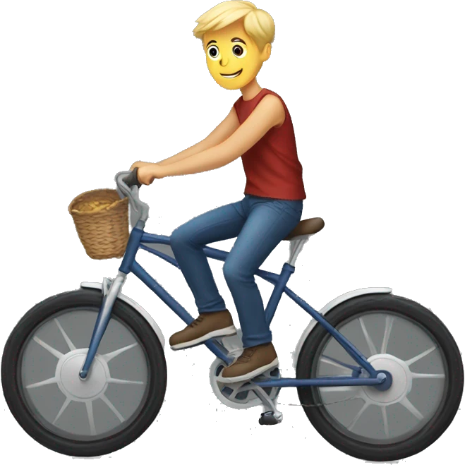 young blonde guy riding a bike emoji