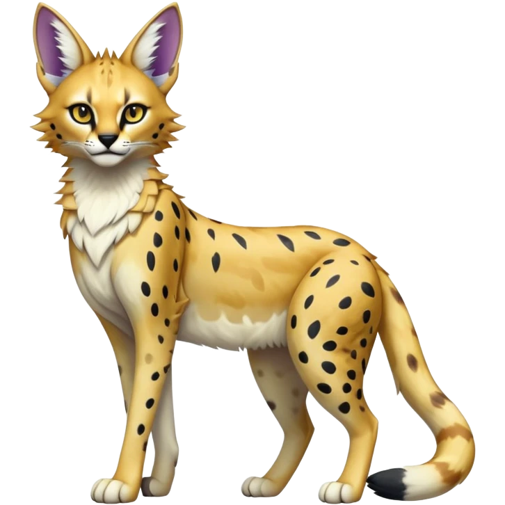 Epic Edgy Colorful ethereal eldritch Sergal-Serval-Fionbri emoji