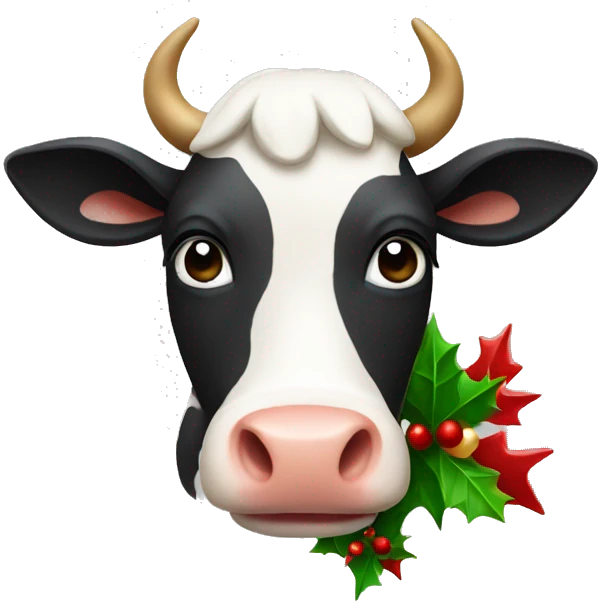 Christmas cow emoji