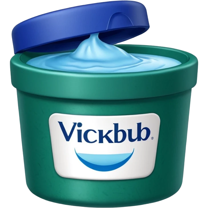 make an emoji of Vicks Vaporub - it should have a dark green lid and a blue tub emoji