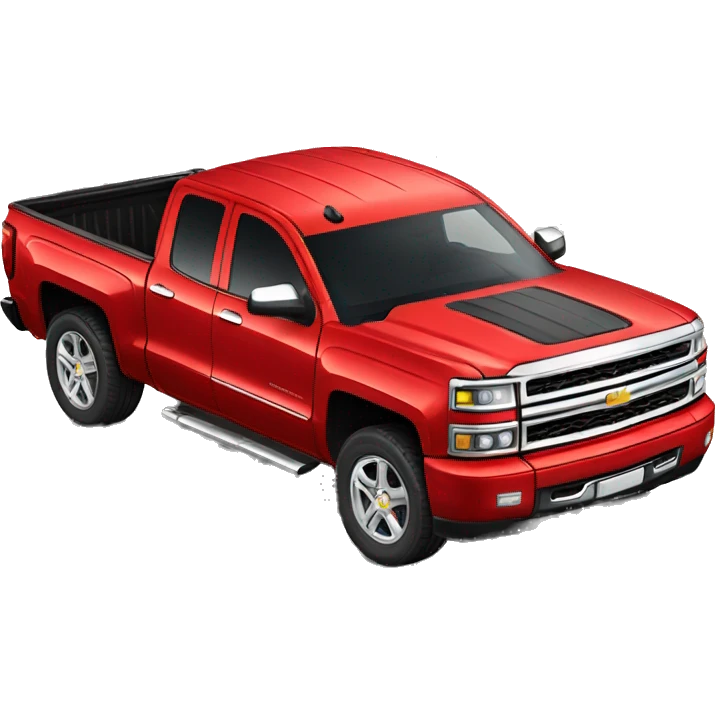 Red 4 door silverado with shiny wheels  emoji