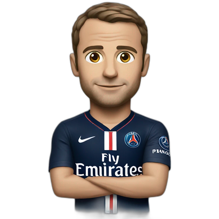 Macron with psg shirt emoji