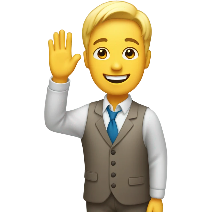 Waving hello emoji