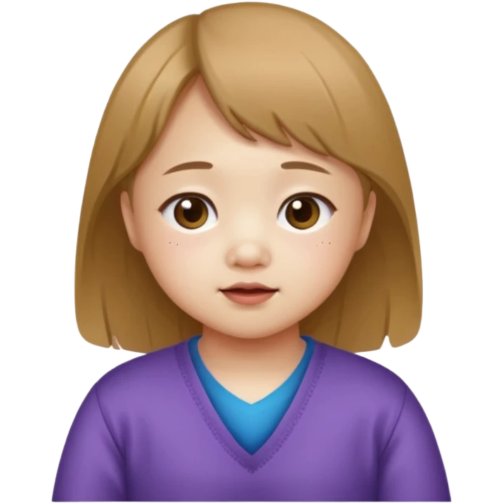 Korean girl with Down syndrome  emoji