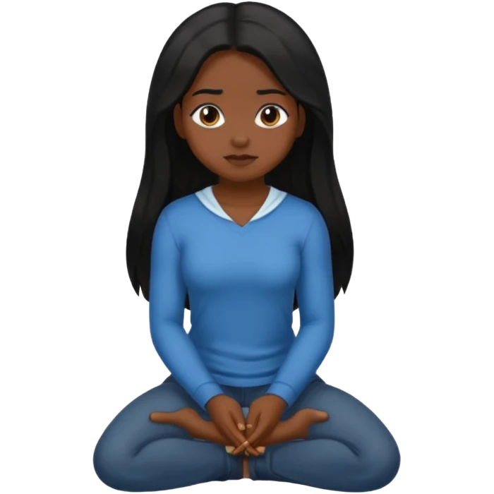 Black girl on her knees emoji