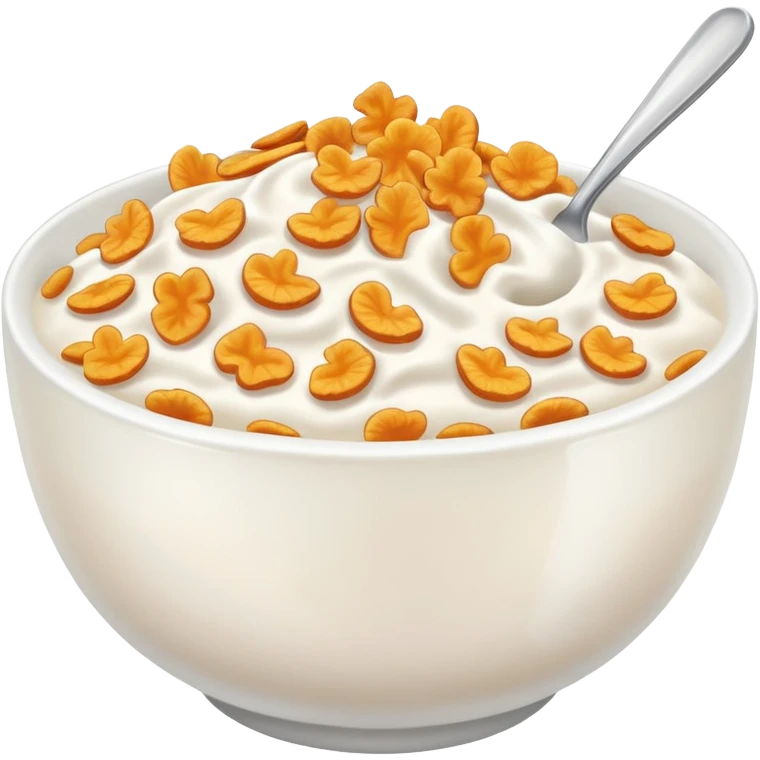 a bowl of cereal with milk with no spoon emoji