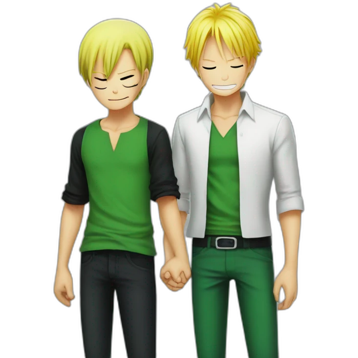 Zoro and sanji holding hands emoji