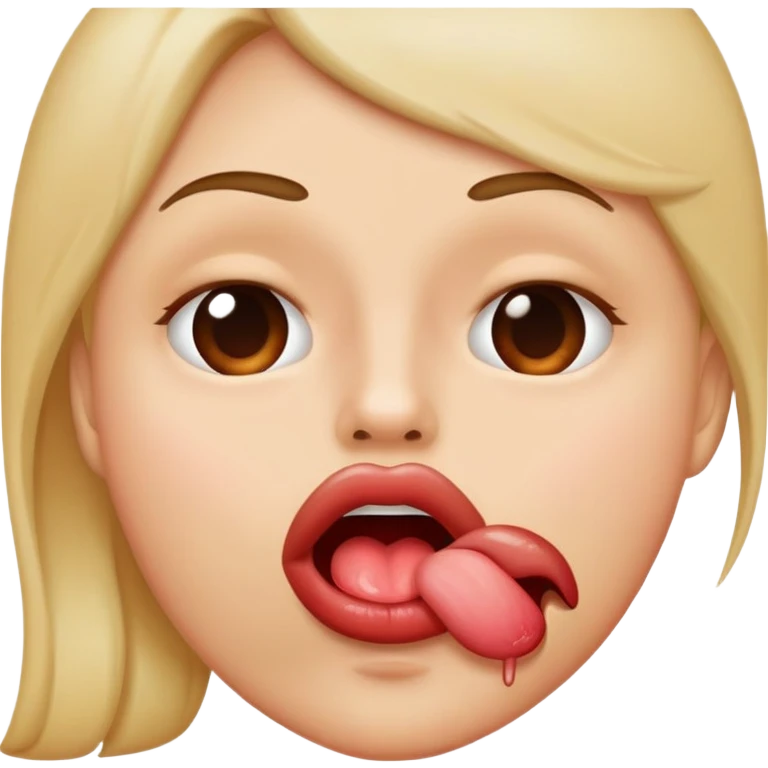 Someone licking emoji