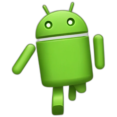 running google bugdroid logo sideway emoji