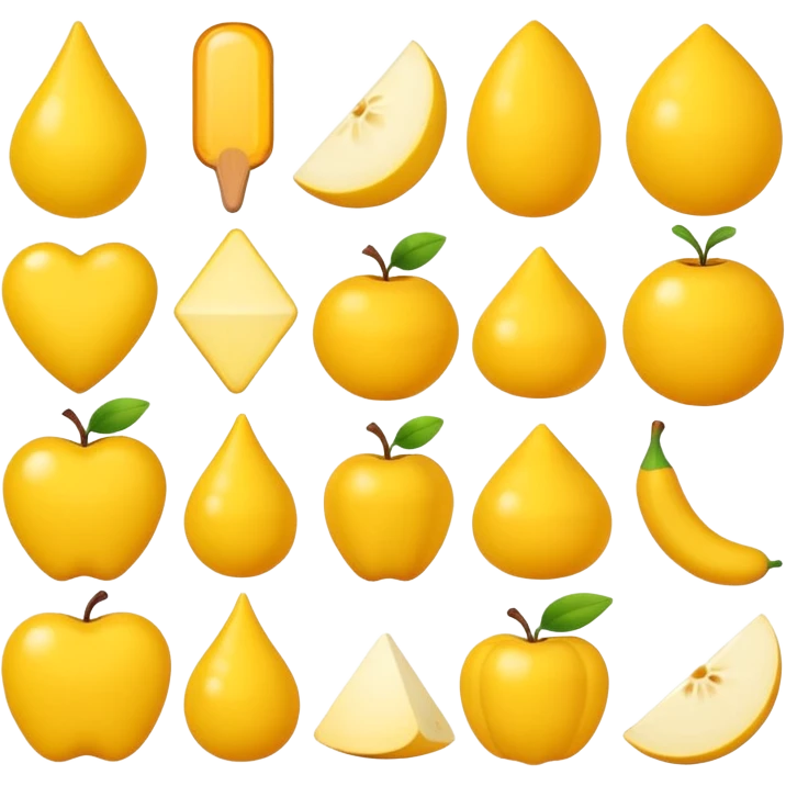 objetos variados amarelos emoji