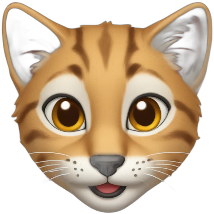a playful cat-lynx-marten emoji