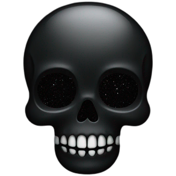 Black glitter skull emoji