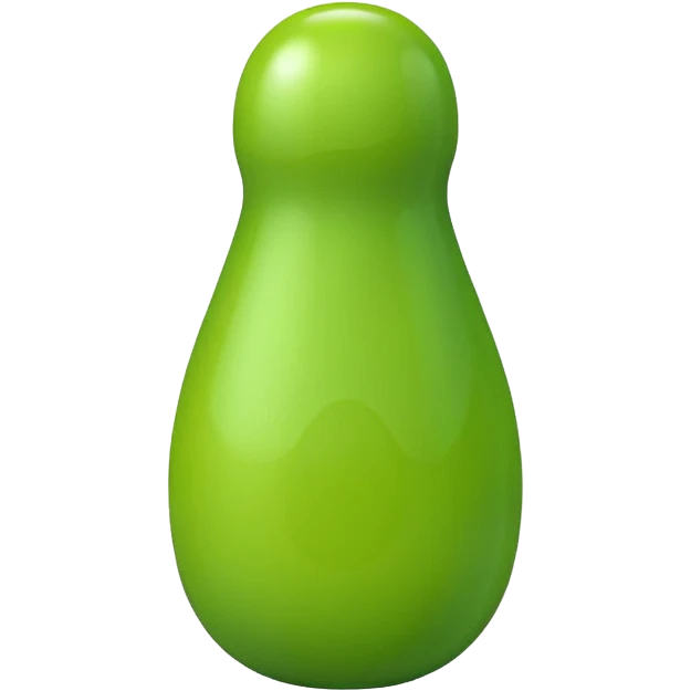 A green skittle emoji