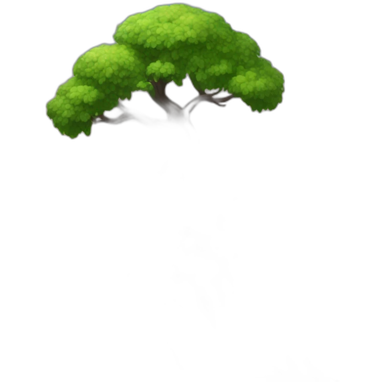 montagne noir avec un peu d'arbre avec un arc-en-ciel emoji