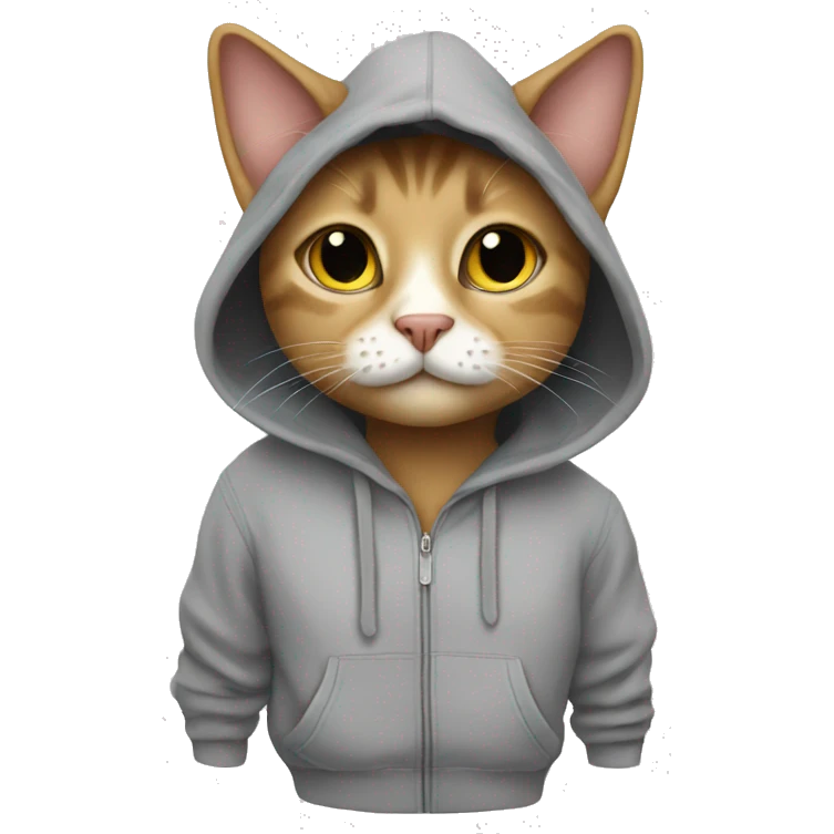 Cat wearing a hoodie emoji