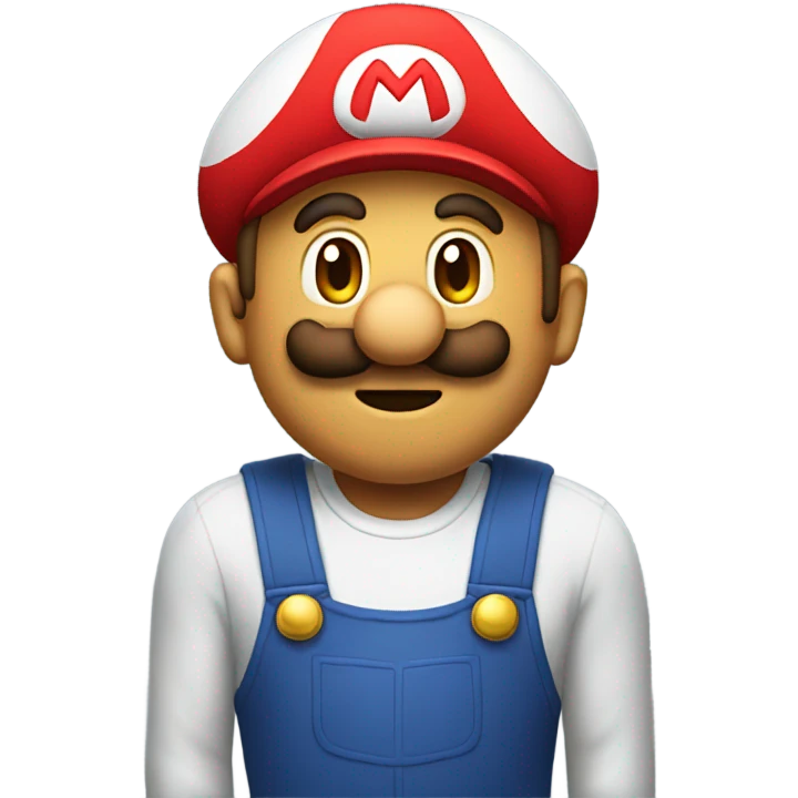 Man wearing a giant Mario costume head  emoji