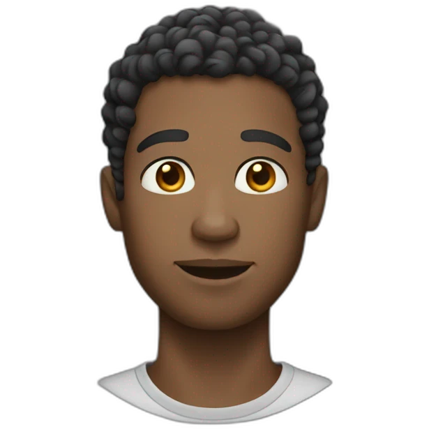 black guy with short curly hair emoji
