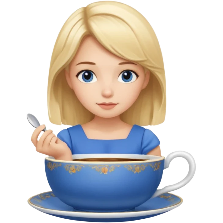 girl sitting inside of a cup emoji