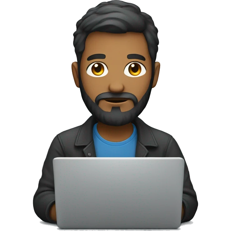 developer on laptop with beard emoji