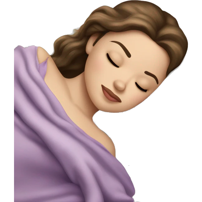 sleeping beauty brunette white girl with a silk pillow emoji