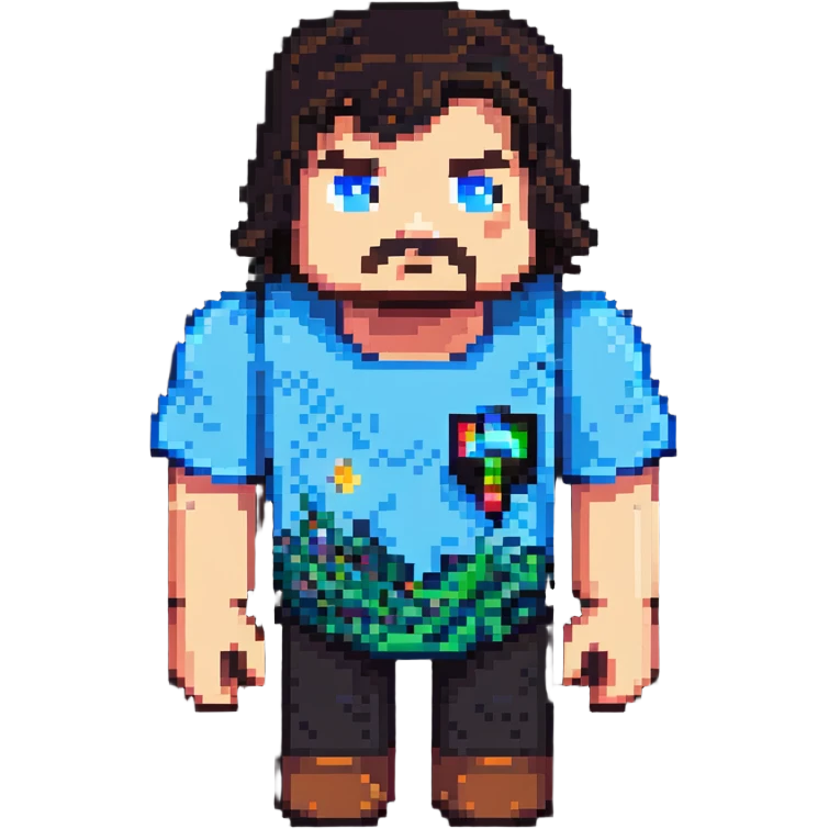 Jack Black as a Minecraft character emoji