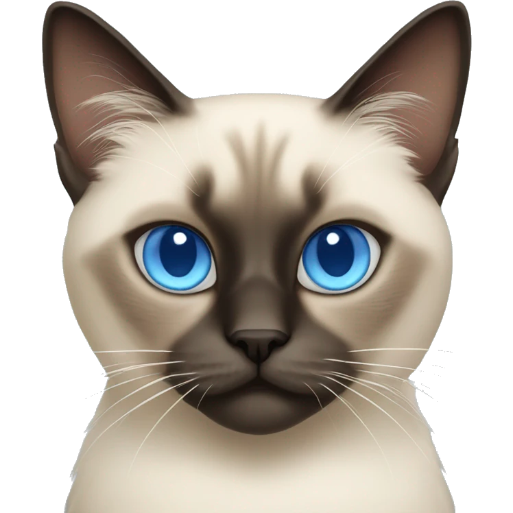 fluffy siamese cat with blue eyes  emoji