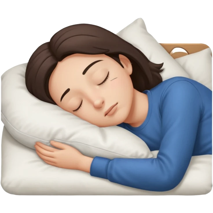 middle school student sleeping in bed, head on pillow, eyes closed, soft lighting emoji
