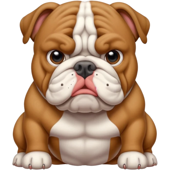 bulldog ingles atigrado con blanco emoji