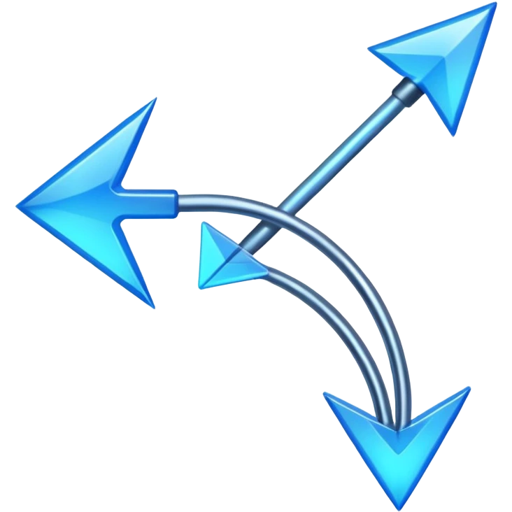 blue glowing arrow with one head bold body emoji