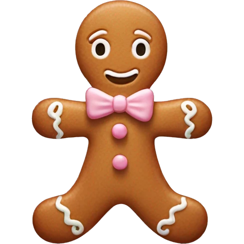 Light pink  gingerbread man emoji