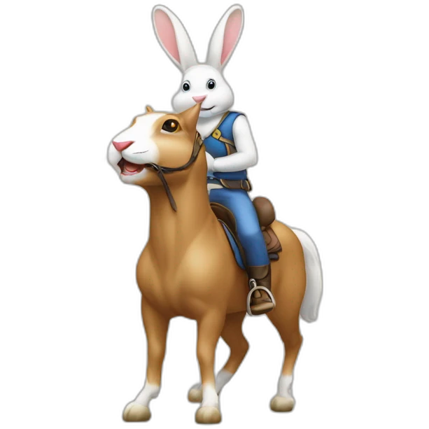lapin sur cheval  emoji