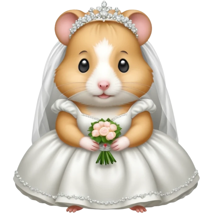 Hamster wearing a wedding dress emoji
