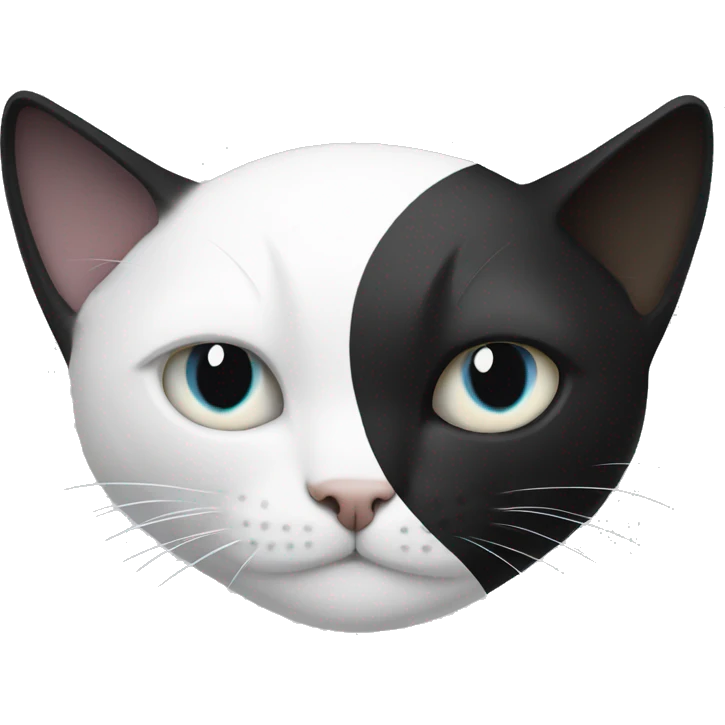 Black cat and white cat like yin yang emoji