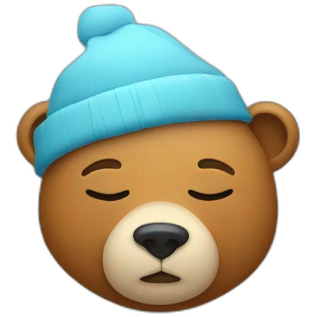 Sleepy Bear with sleeping hat on emoji